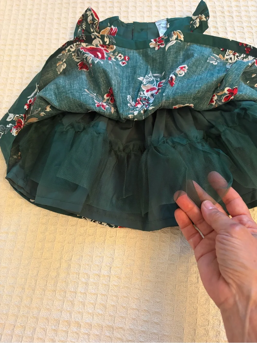 Carter's Girl’s Teal Floral Dress With Solid Matching Bottoms Size 3 Month NWT